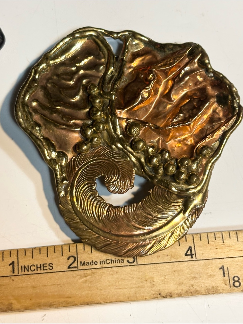 Vintage LAA Gallery (Lafayette Art Association) mixed-metal artist belt buckle